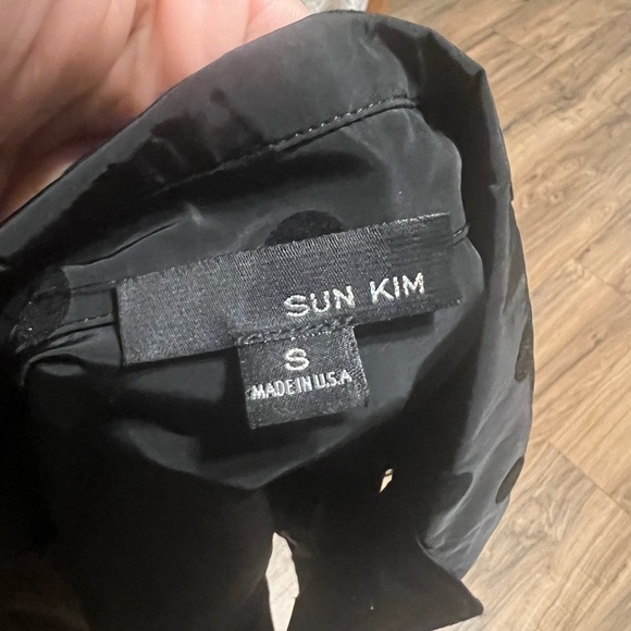 Sun Kim by Comfy USA Black Polka Dot Nylon Vest Sz S Layered Lagenlook Pockets - Picture 5 of 8